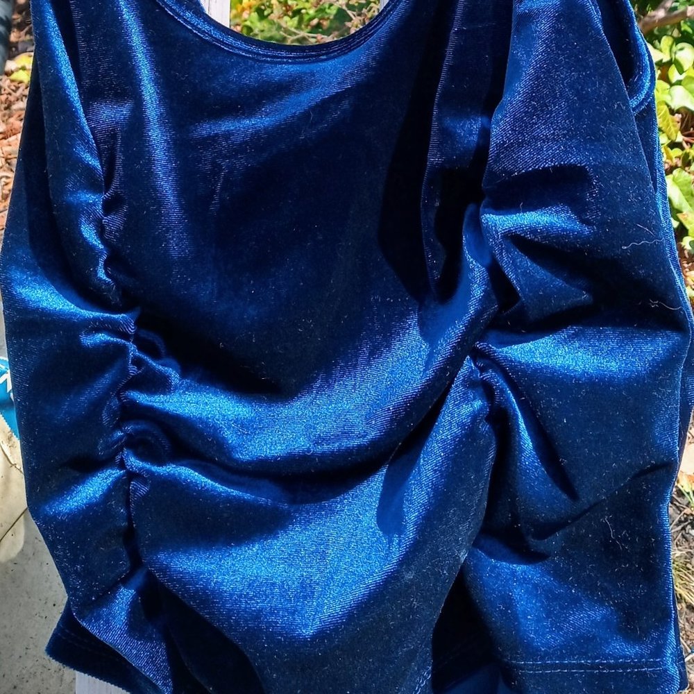 Love J Blue Velvet Crop Top -XL, NWT